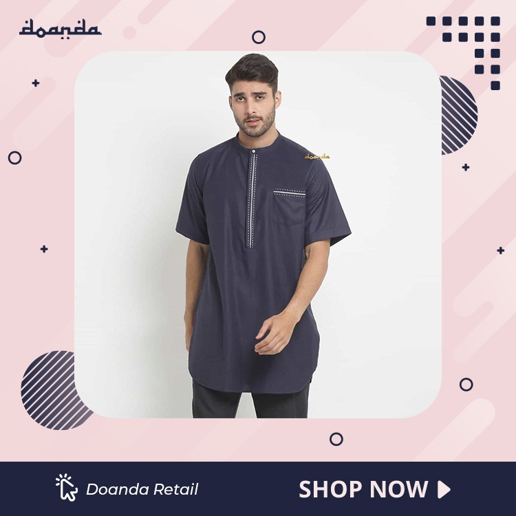 BAJU KOKO MUSLIM KURTA LENGAN PENDEK DOANDA A1068