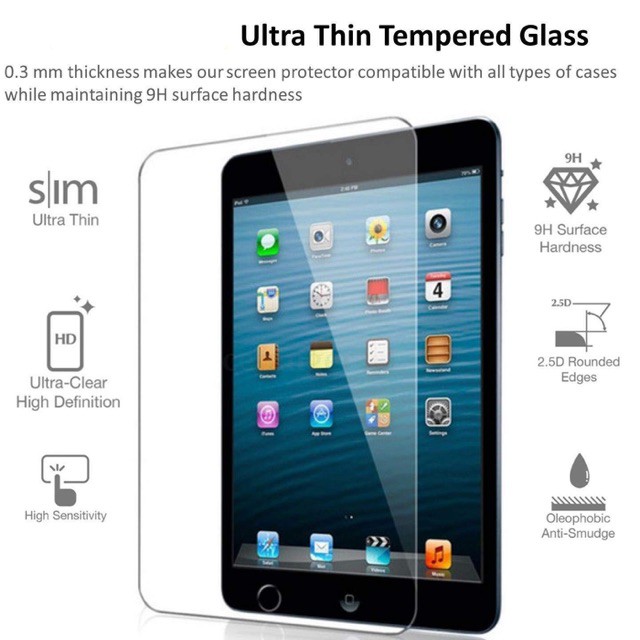 Pelindung Layar bahan Tempered glass Apple ipad 7 / 8 / 9, Mini 5 / 4, Air 3, Air 4, Air 5