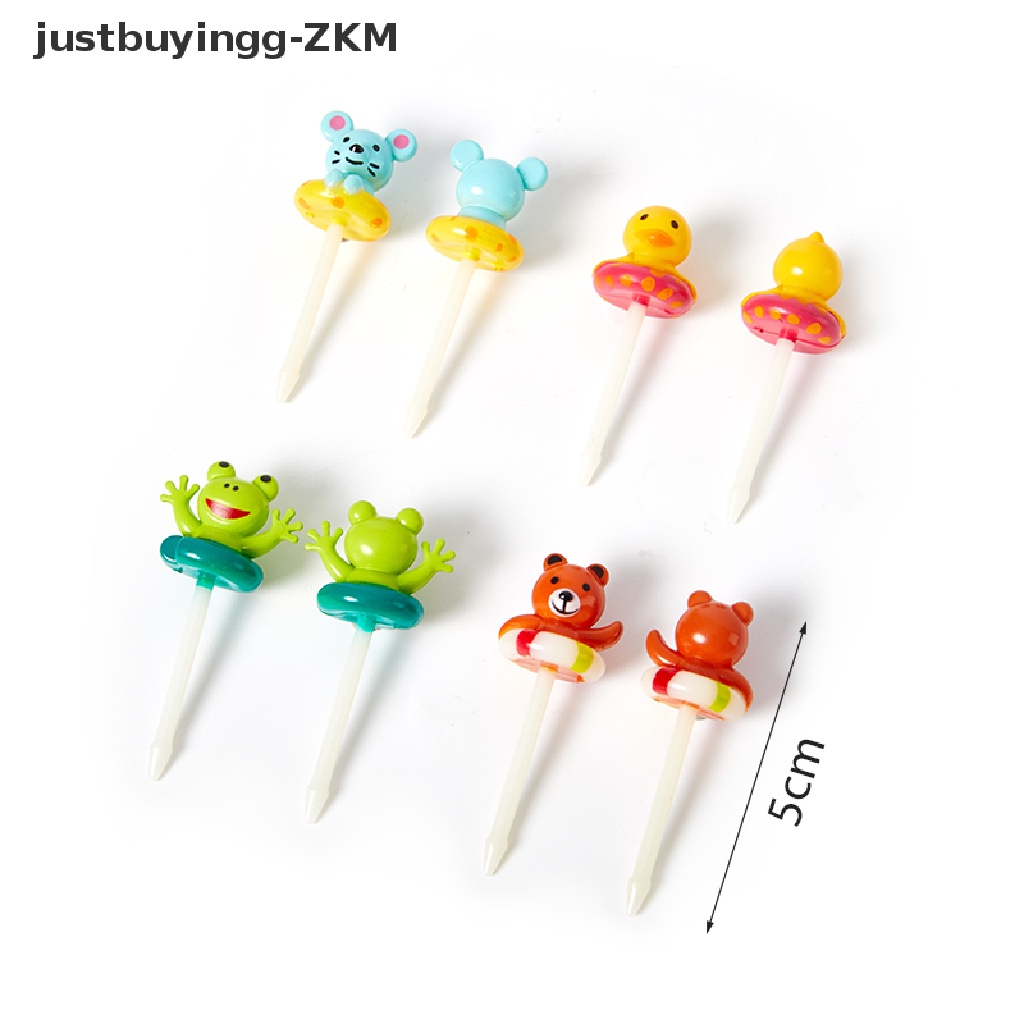 [justbuyingg] 8pcs Cartoon Animal Fruit Fork Fruit Stick Lunch Stick Cake Fork Food Fork Stick [zkm]