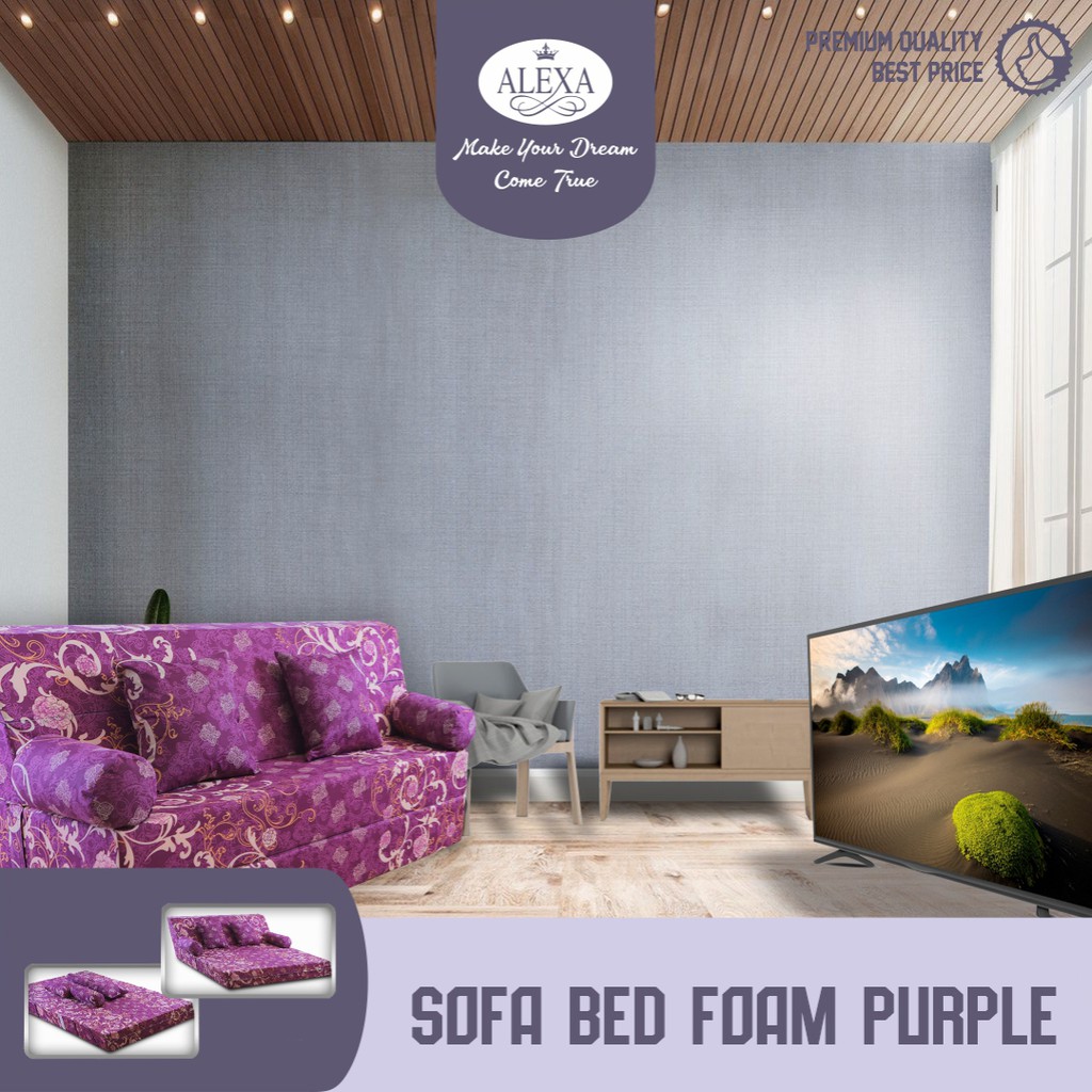 ALEXA Sofa Bed Foam UNGU ( Springbed Murah )