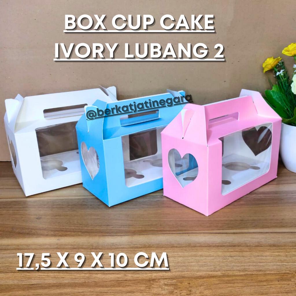 BOX CUP CAKE / BOX CUP CAKE IVORY LUBANG 2 / 10 PCS