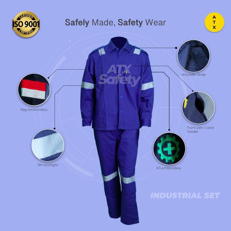 Wearpack safety Setelan Kerja baju + celana  merk ATX Benhur