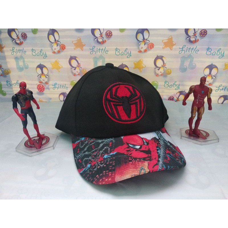 topi import baseball anak spiderman logo