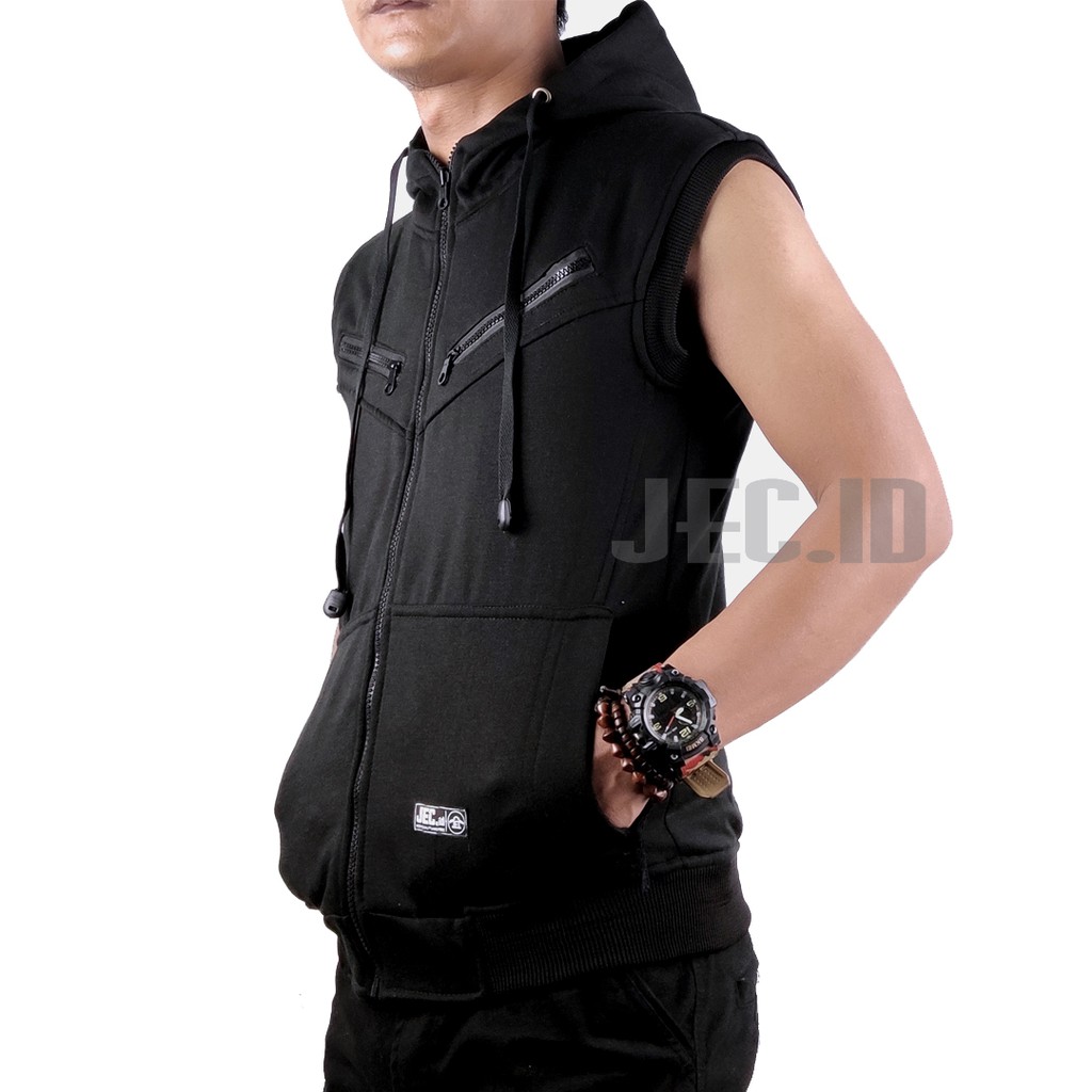 JEC Jaket Rompi Hoodie Tebal Vest Sporty Style Full Premium Distro | Switer Zipper