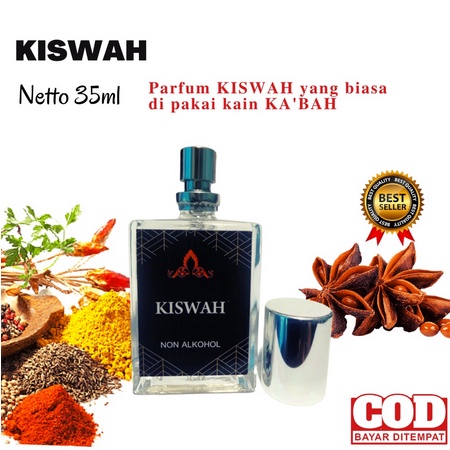 Minyak Wangi Kiswah Parfum Arab Saudi Murni  minyake kiswah Kain KA'BAH Parfume Sholat Size 35 ml no