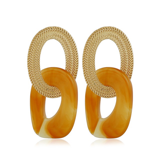 LRC Anting Tusuk Fashion Chain Acrylic Earrings F312XX