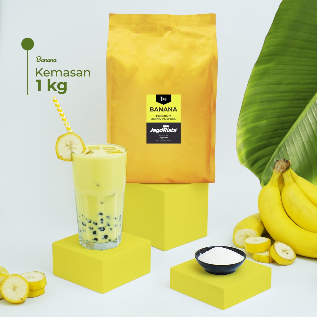 

Jagorista - 1 KG Premium GOLD Banana ( Bubuk Minuman / drink Powder ) jr