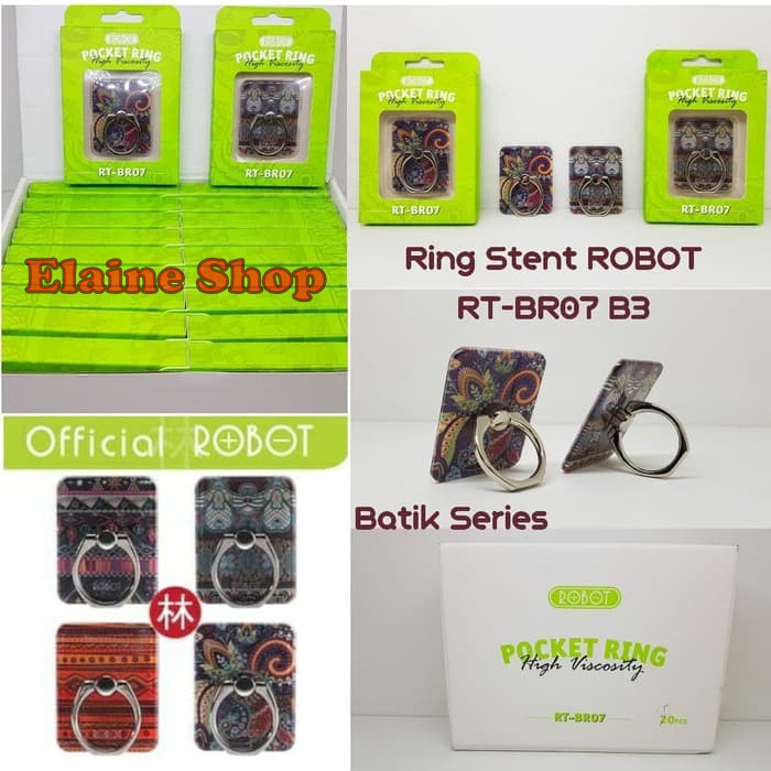 I-RING ROBOT RT-BR20  BR07 SERIES A4 MOTIF BATIK RING BUCKLE STENT COLORFULL