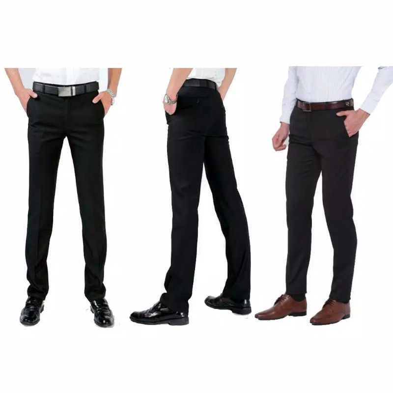 CELANA FORMAL PRIA SLIMFIT KERJA KANTOR JUMBO BIGE SIZE 27-45 BAHAN KAIN TEFLON HALUS ADEM NYAMAN