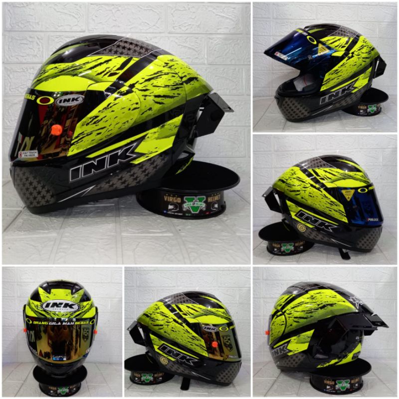 INK CL MAX MOTIF SERI #7 BLACK YELLOW FULL PAKET GANTENG VISOR IRIDIUM