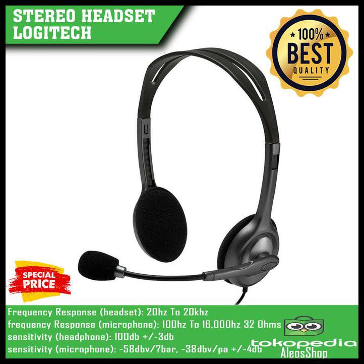 Stereo Headset Logitech Komputer Laptop Zoom