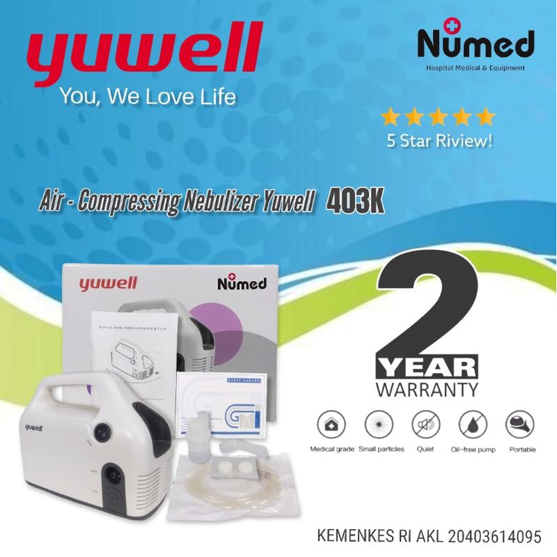 Nebulizer Compressor Elegan Yuwell 403K Inhalasi Air Compressing Original Yuwell 403 K