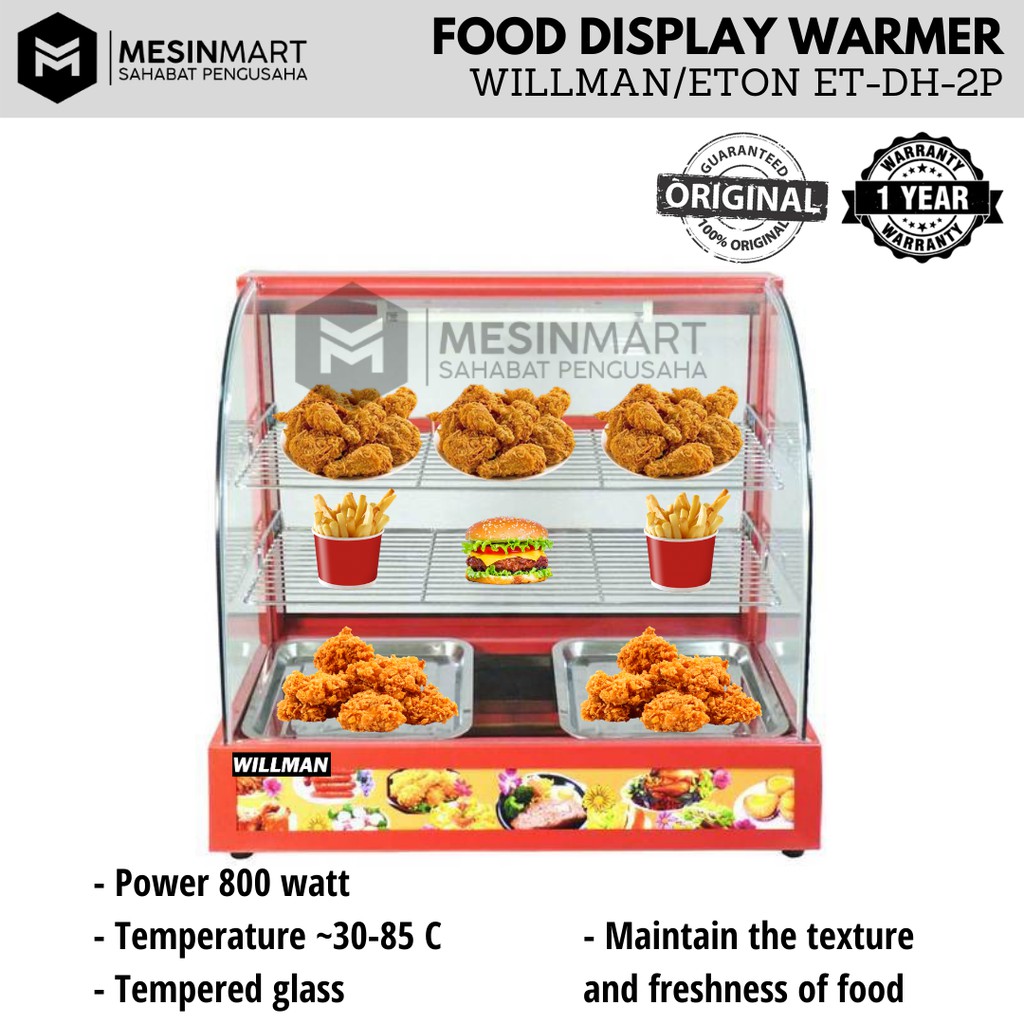 Warming Showcase/ Display Penghangat Pemanas Makanan dengan Lampu