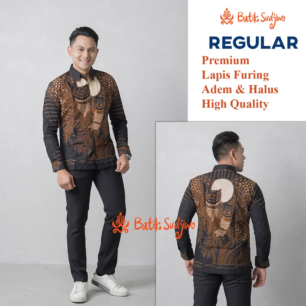 Kemeja Batik Pria Lengan Panjang  Lapis Furing Premium 1019