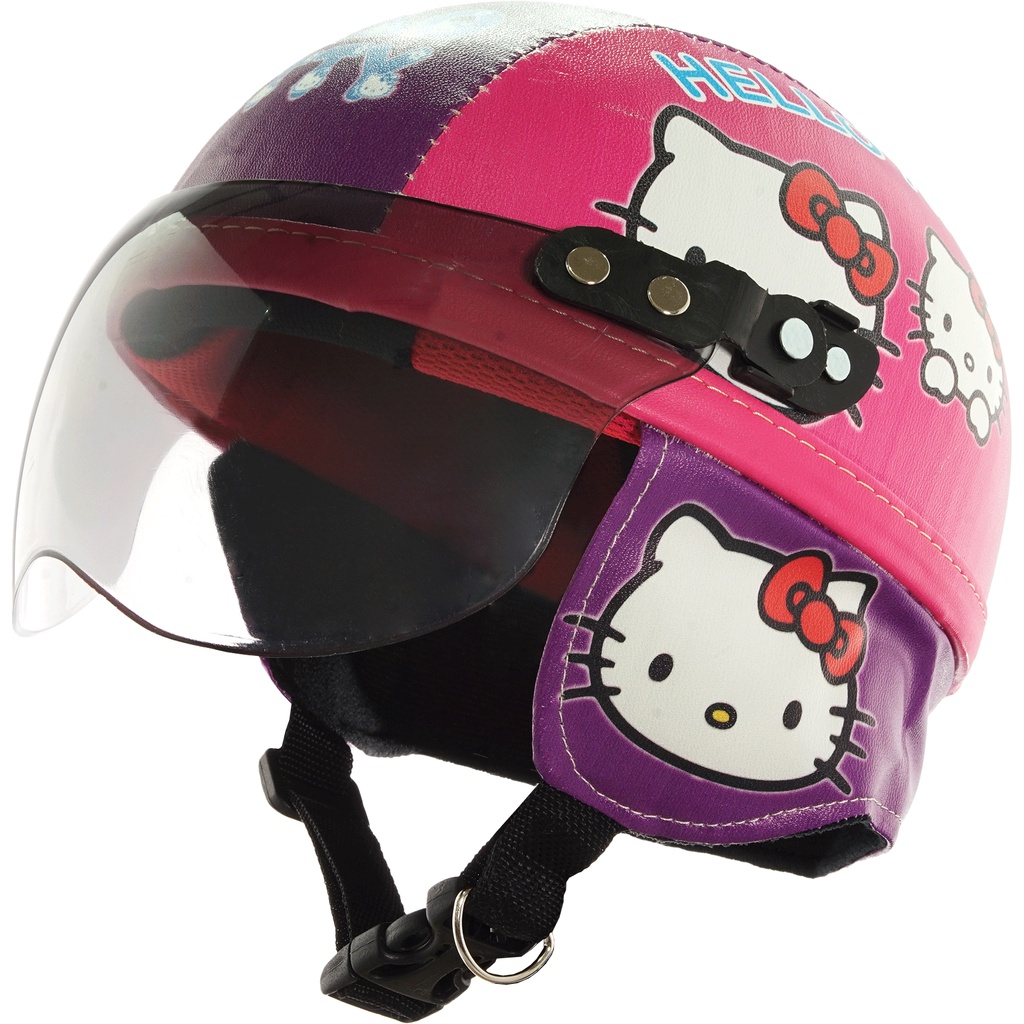 Helm Anak Untuk Usia 1-4 Tahun Motif Hello Kitty - Pink Ungu