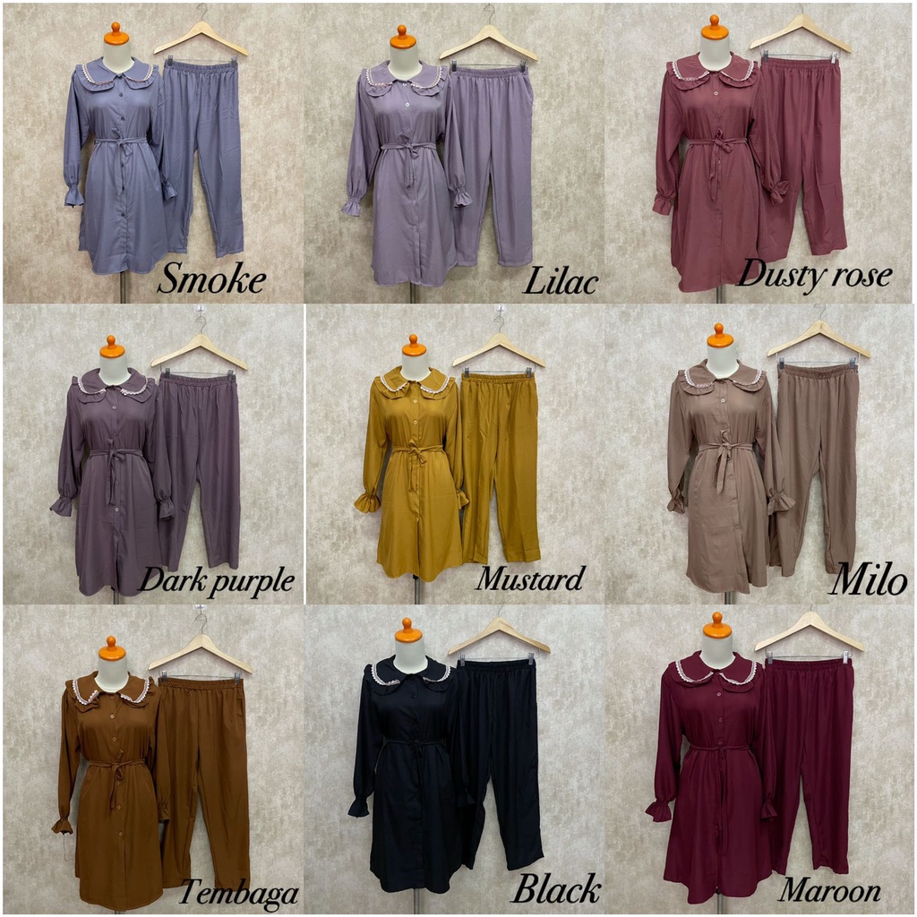 FLASH SALE DIANA SET KERAH RENDA SETELAN LONG TUNIK BUSUI BUMIL GROSIR ECER