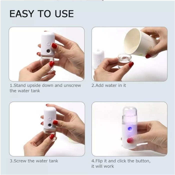 NANO SPRAY FACIAL NANO MIST SPRAYER MINI PORTABLE USB SPRAY WAJAH KUALITAS BAGUS