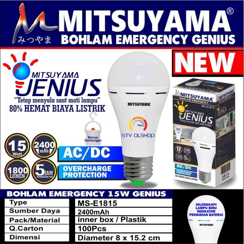 Bohlam Emergency LED 15 W JENIUS MITSUYAMA MS-E0815