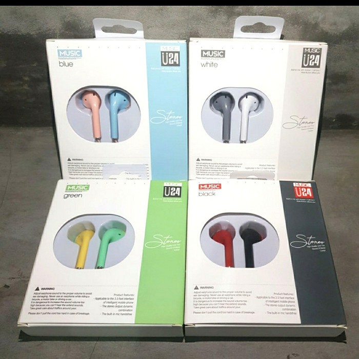 Headset Macaron / Handsfree U24 Q24 macaron / Macaroon Mate Color Hifi Extra Bass