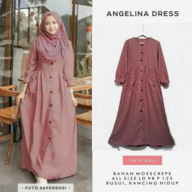 Angelina Dress... Baju Muslim kekkinian