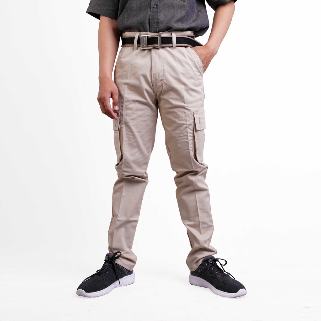 RS31 Celana Cargo Pants High Quality Super Big Size - Cargo Pria Ukuran Jumbo Krem