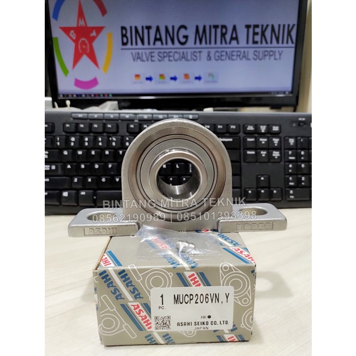 PILLOW BLOCK BEARING STAINLESS ASAHI MUCP 206VN,Y JAPAN