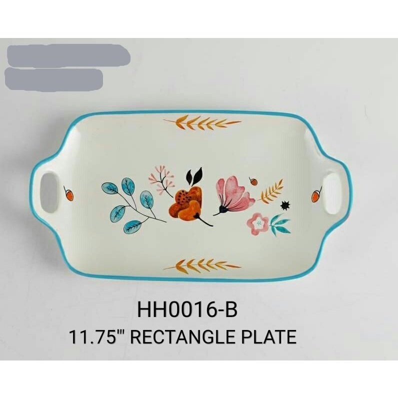 Nakami Piring Keramik Rectangle Plate 11.75 Inch HH0016-B Ceramic Pan