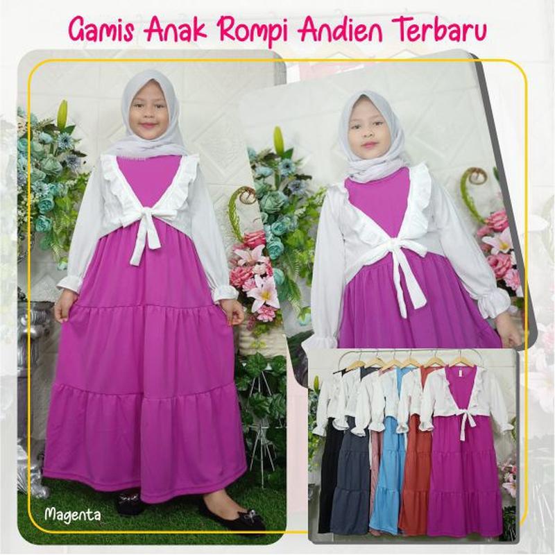 Baju Muslim Maxi Anak Wanita  Perempuan Cewek Biru Tua Navy Kekinian  Gogofashion 614 Gamis Anak Rom
