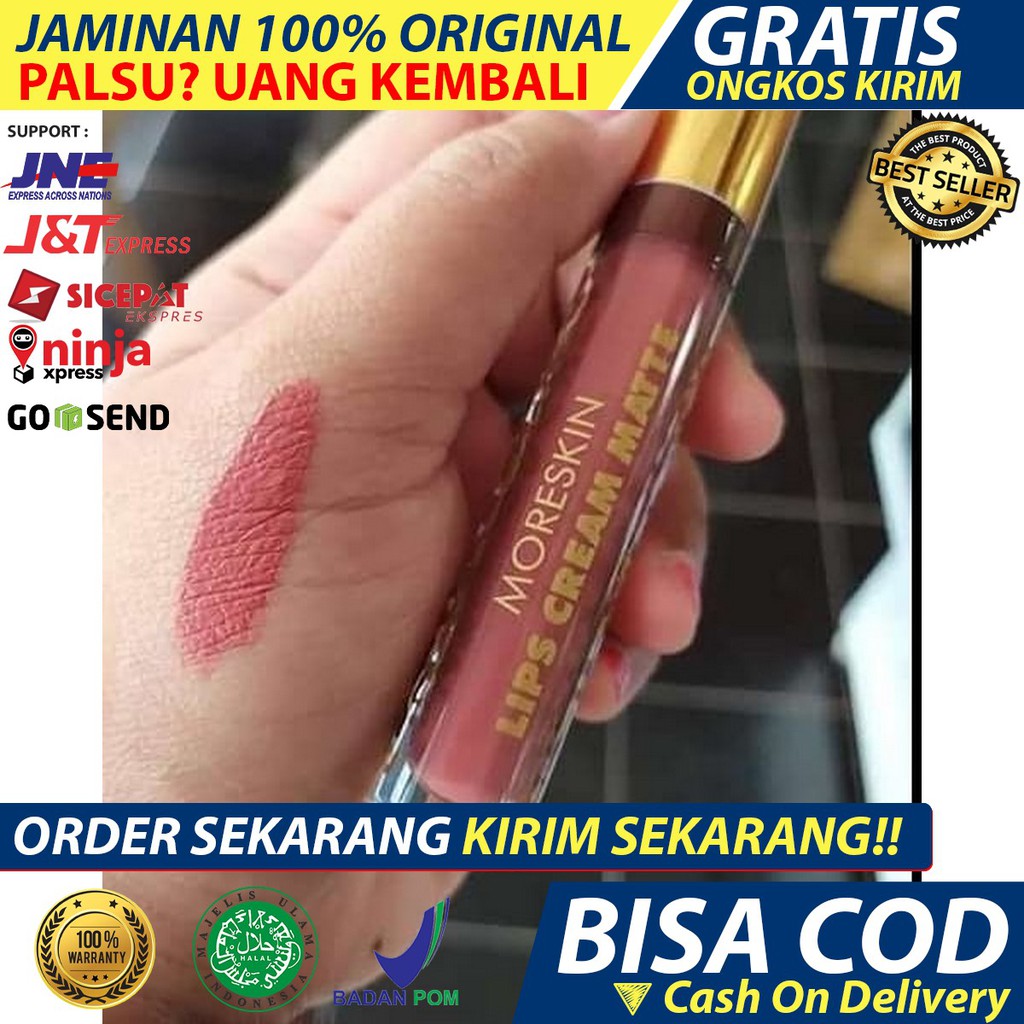 MORESKIN Lip Cream LC33ND - Coklat Nude lipstik warna bibir matte lip cream / 100% Original / Termur
