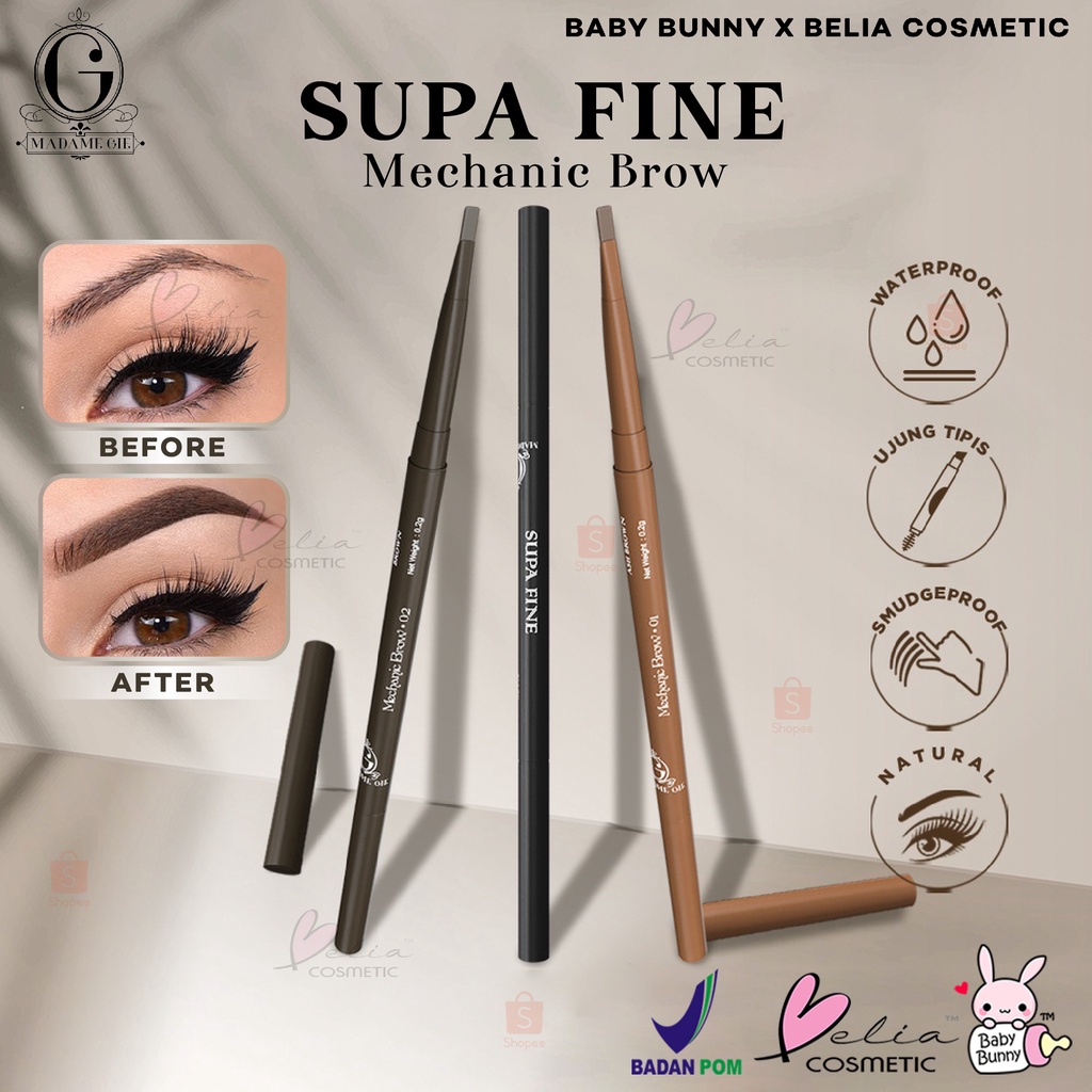 ❤ BELIA ❤ MADAME GIE Supa Fine Mechanic Brow | Pensil Alis Matic | Matic Eyebrow | BPOM