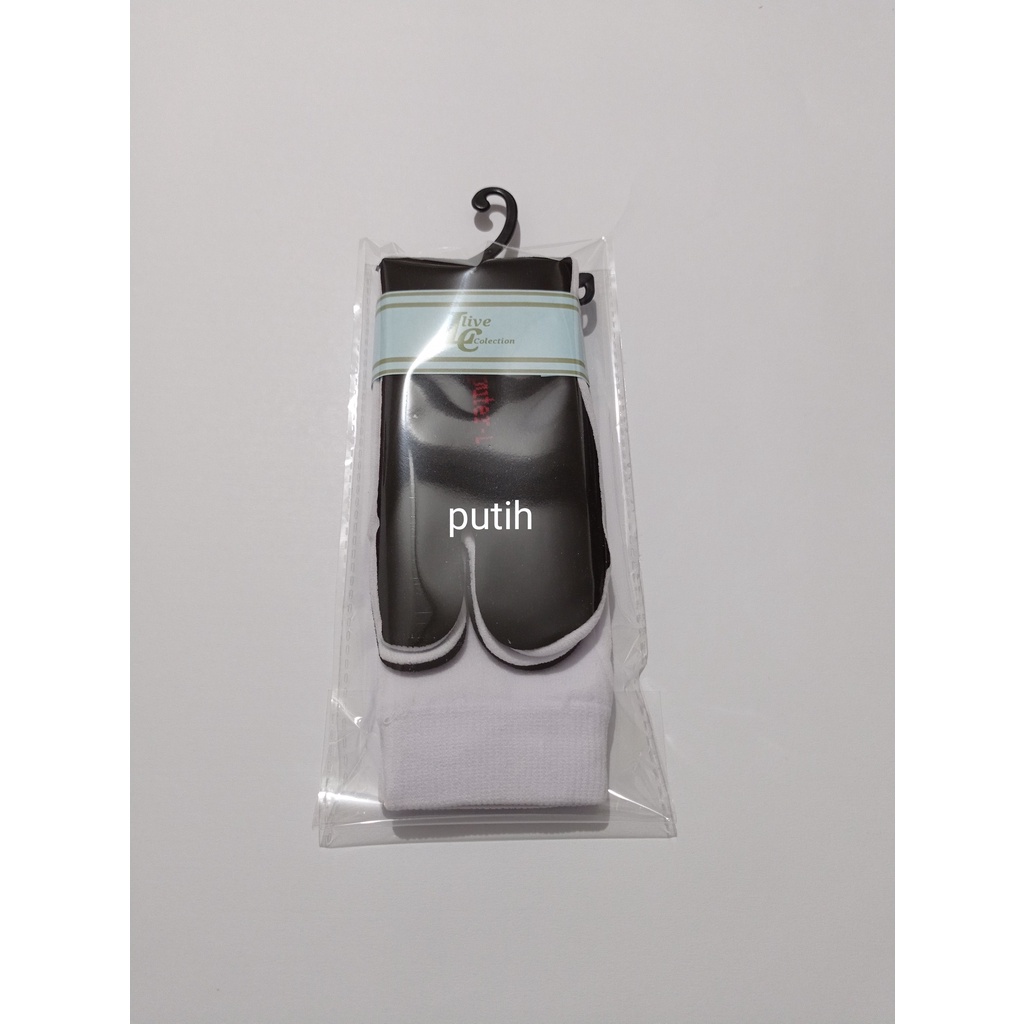 kaos kaki warna jempol telapak hitam/kaos kaki muslimah-putih pack
