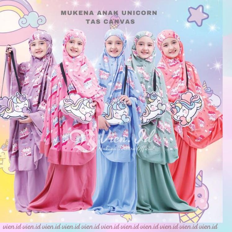 Paling Diminati.. Vien.id - Mukena anak usia 6 7 8 9 10 tahun katun rayon adem lucu / mukenah anak p