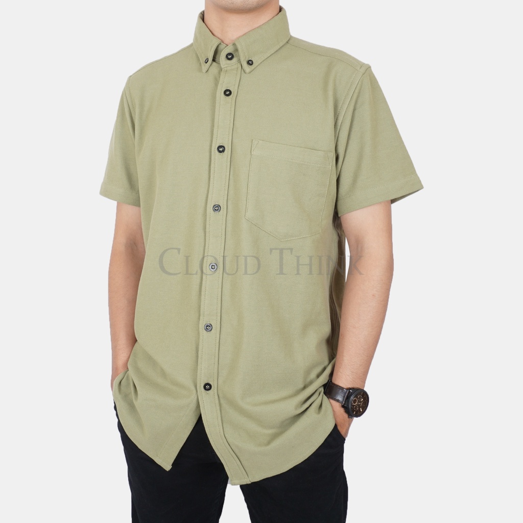 Kemeja Pria Lengan Pendek Olive | Olive Original Cotton Pique Best Quality