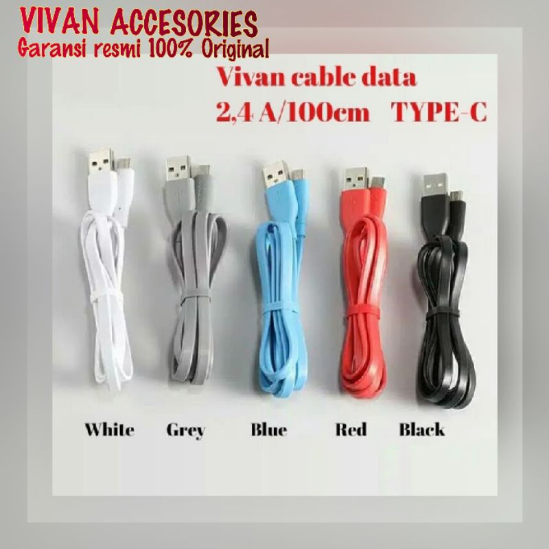 VIVAN CBC100S Kabel Data Type-C. 2,4A.100CM ( 1 Toples isi 20 pcs) original