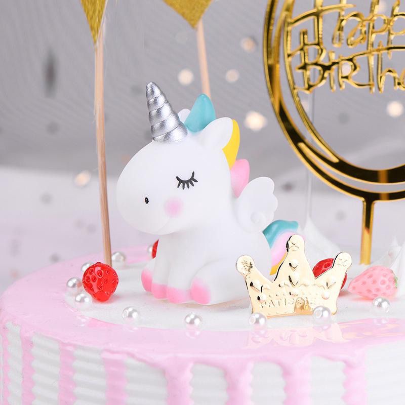 Topper Hiasan Kue Unicorn Anak Perempuan Lucu Cewek Cake Ulang Tahun