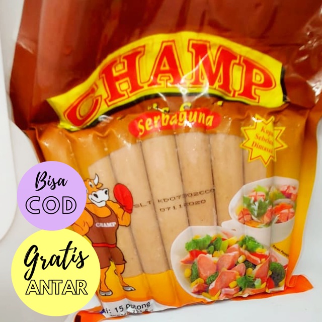 

Frozen Food Sosis Sapi CHAMP 225gr Isi 15pcs