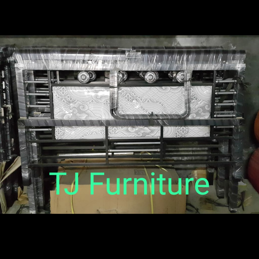 Ranjang besi minimalis/Tempat tidur besi/Divan besi No.2 uk 160x200cm