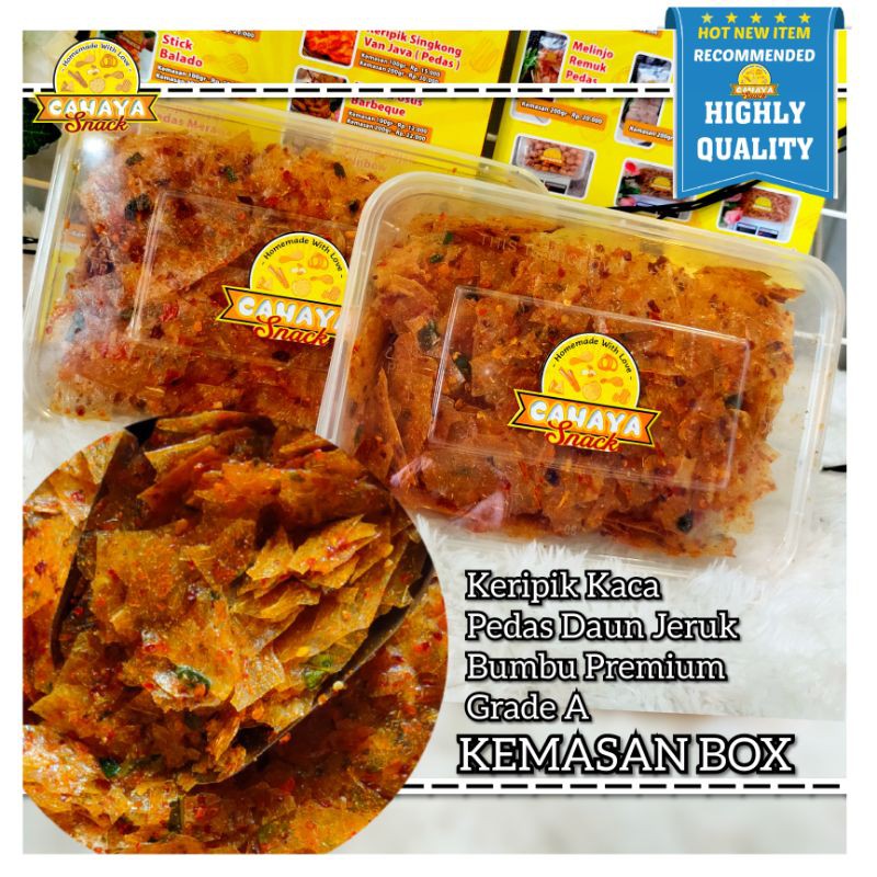 

[TERLARIS]KRIPIK KACA GRADE A PREMIUM BUMBU BASAH PEDAS DAUN JERUK