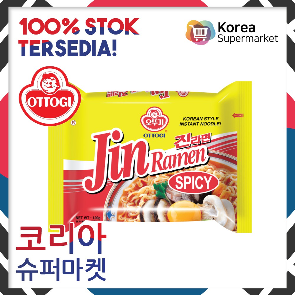 

Ottogi Jin Ramen Hot 120g/Mi Ramen Pedas Asli Korea [SukaBumi]