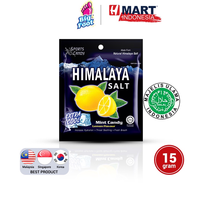 

BIG FOOT HIMALAYA SALT - Permen Mint Rasa Lemon dengan Garam 15g