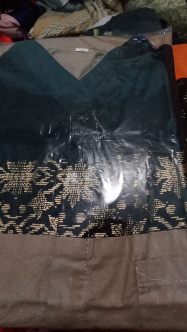 Batik Kalongan Hrb026 Kenongo Kemeja Hem Pendek Padi Pekalongan 16