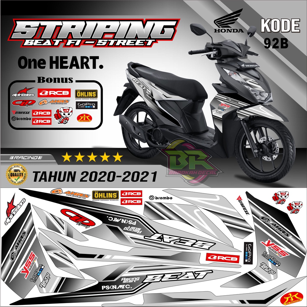 Striping Beat New 2020-2023 Stiker Lis Beat New Variasi kode 92