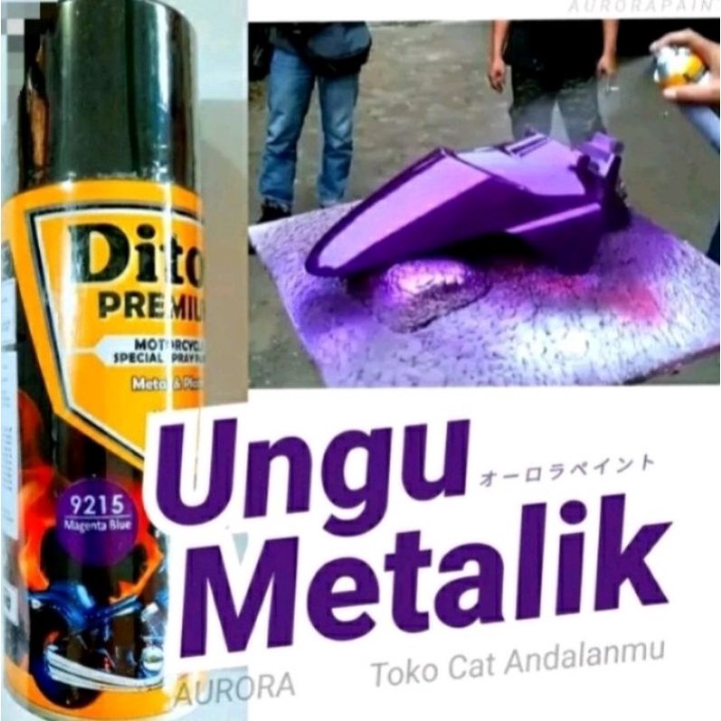 Cat Diton Premium Ungu Metalik 9215 Magenta Blue Pilok Semprot Otomotif 400cc