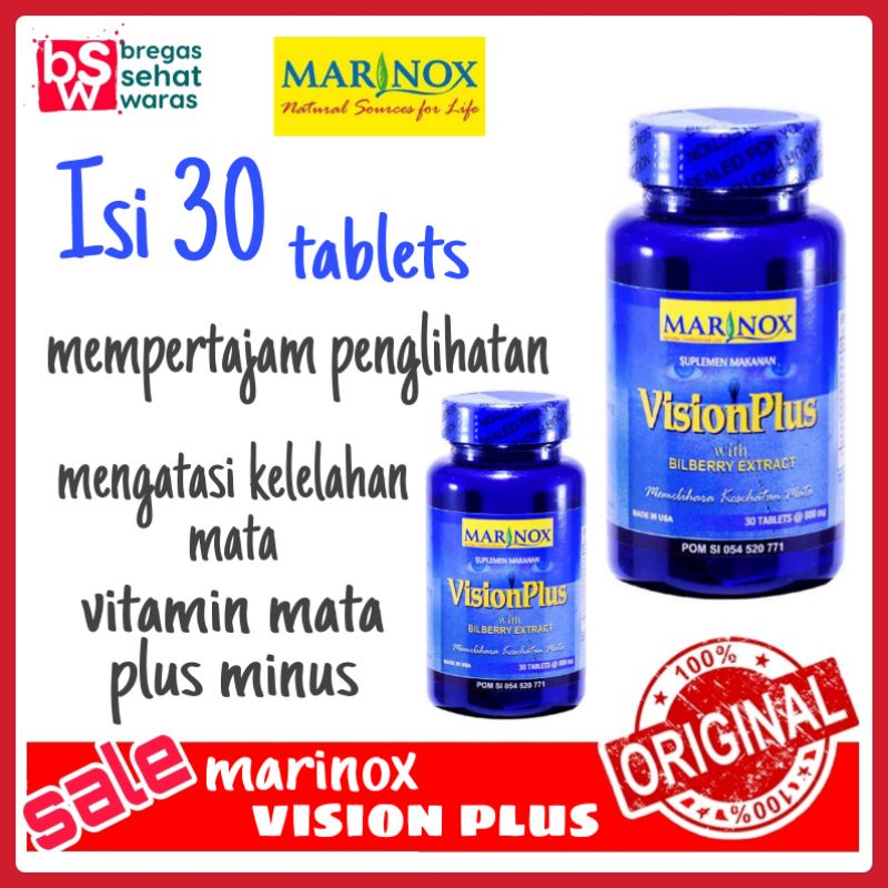 Marinox Vision Plus Vitamin Mata 30s / Mata Minus / Mata Plus / mata Katarak / Bregas Sehat