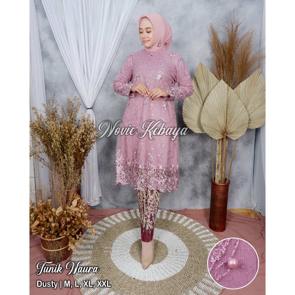 PROMO SET TUNIK TULLE MUTIARA BORDIR / SET TUNIK TULLE MUTIARA BORDIR HAURA