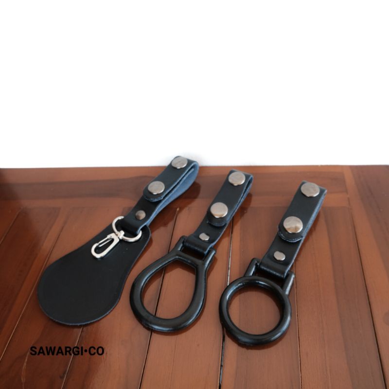 Ring  sabuk kopel Aksesoris satpam Fullset kulit asli karlit
