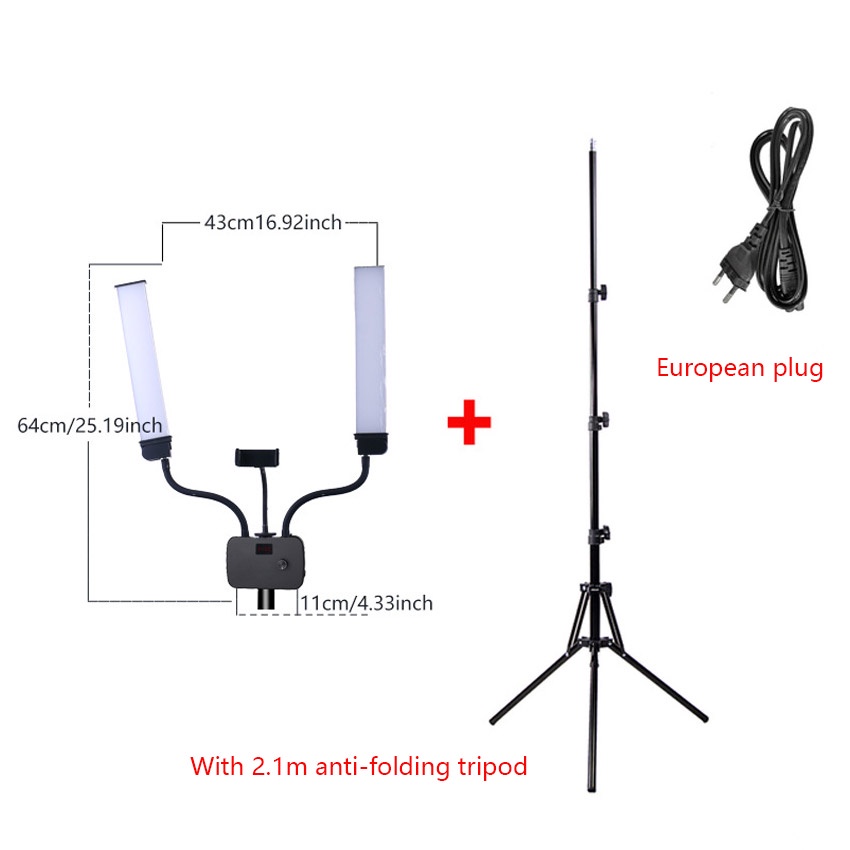【Dengan Tripod 】Adjustable Live Streaming Vlogger Video LED dan Lampu LED Studio Foto-8