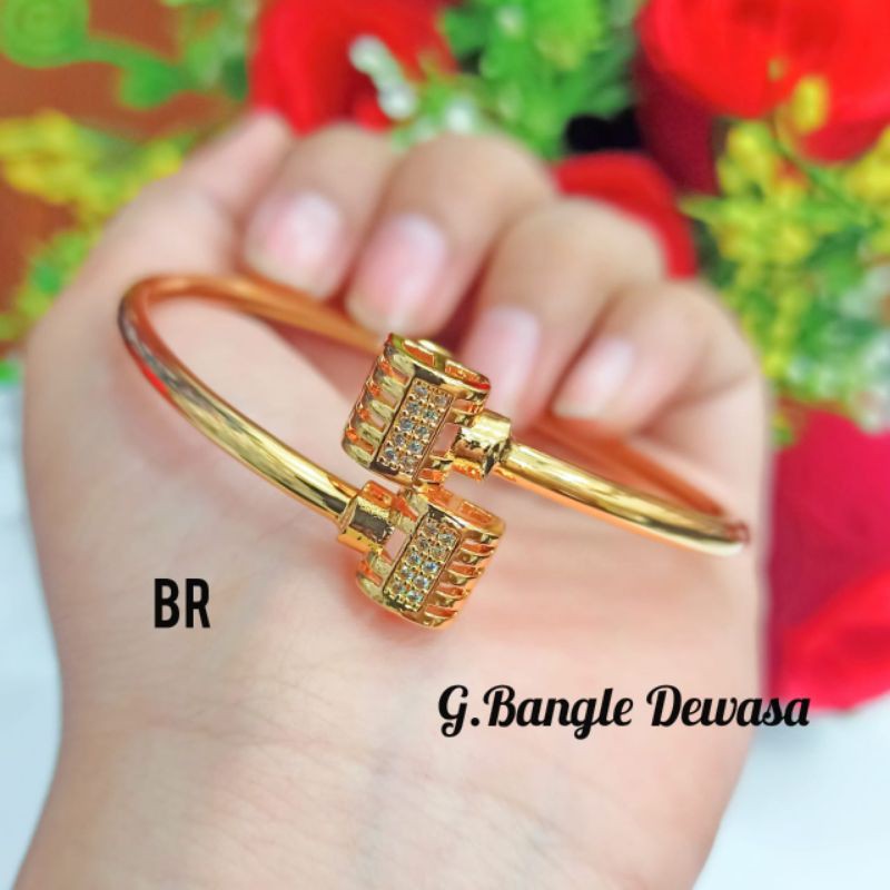 Gelang tangan wanita dewasa motif pilihan RO-27 warna gold rosegold lapis emas gold