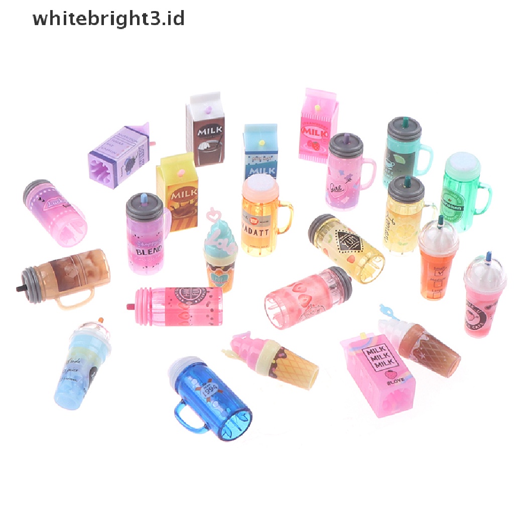 (whitebright3.id) 3pcs / set Mainan Miniatur Botol Jus Skala 1: 12 Untuk Dekorasi Rumah Boneka