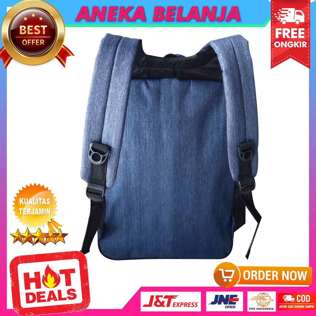 Ready Stock Tas Punggung Kece Berkualitas Model Cordura Navy Ekonomis Tas Sekolah Kuliah Kerja Keren